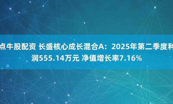 点牛股配资 长盛核心成长混合A：2025年第二季度利润555.14万元 净值增长率7.16%