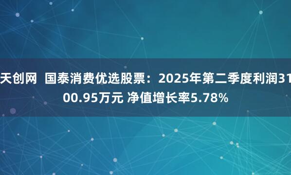 天创网  国泰消费优选股票：2025年第二季度利润3100.95万元 净值增长率5.78%